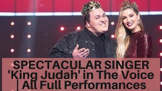 SPECTACULAR SINGER King Judah in The Voice  All Full Performances [upl. by Nivlen406]