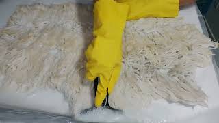 Saving a Synthetic fluffy Faux Sheepskin rug Ikea 💦🐑 SCRUBBING RINSING RAKING ASMR [upl. by Annalee611]