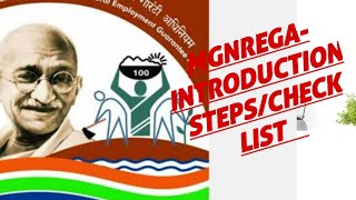 MGNREGA Introduction and steps check list Lecture 1 [upl. by Kesia]