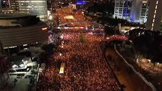 Drone aerials show huge Tel Aviv protest after deaths of Israeli hostages in Gaza [upl. by Pollock]