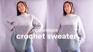 basic crochet sweater  easy crochet oversized sweater tutorial [upl. by Suiraj107]