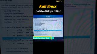 kali Linux delete this partition shortsvideo kalilinux kalilinuxtools [upl. by Jarus907]