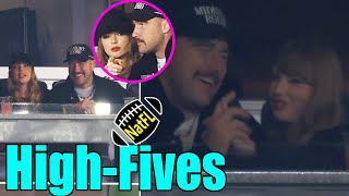 Travis Kelce sweetly High Fives amp Holds Taylor Swifts hand on date last night [upl. by Nerral532]