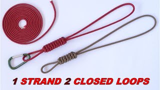 Single Strand 2 Closed Loops  Make a West Country Whipping Paracord Lanyard  Key Fob  DIY CBYS [upl. by Attlee303]