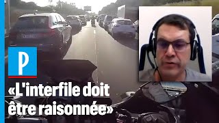 Interdiction de circuler à moto entre deux files de voitures  quotÇa métonnerait quils verbalisentquot [upl. by Ylac307]