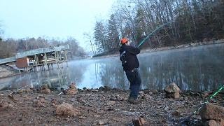 Fishing a creek for late winter Catfish [upl. by Stephen]