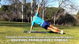 Personal Running  ABDOMINALES OBLICUOS Y CADERA plancha lateral sobre mano con cambios de apoyom4v [upl. by Suiluj415]