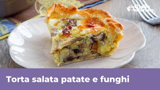 TORTA SALATA PATATE E FUNGHI piatto unico filante e saporito [upl. by Estis930]