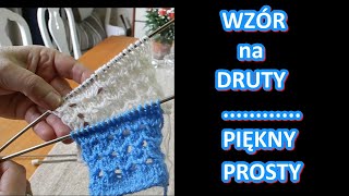 WZORY NA DRUTACH AŻUROWE PO POLSKU DLA POCZĄTKUJĄCYCH PIĘKNA PLECIONKA prosty wzór na drutynr211🧡💥 [upl. by Legge]