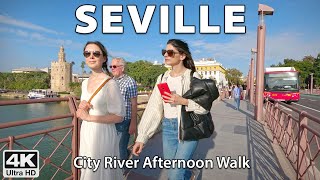 Nice Afternoon Walk Around The City River  4K Virtual Walking Tour Seville Spain [upl. by Gigi]