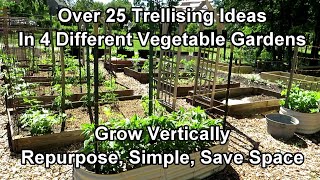 Over 25 Vegetable Garden Trellising Designs Crop Examples Materials Vertical Growing Ideas [upl. by Ennavoj]