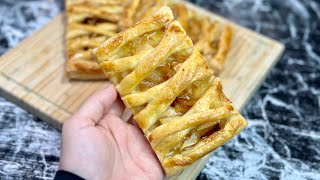 3 pommes et 1 pâte feuilletée pour préparer le meilleur goûter et le plus rapide 😍🍎 [upl. by Huggins207]