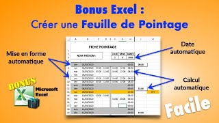 Feuille DE POINTAGE Excel facile Rapide [upl. by Norym]