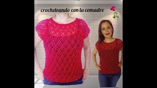 tutorial blusa petalos parte 1 facil y rapido crocheteando con la comadre [upl. by Ellednahc]