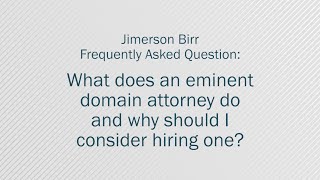 What does an eminent domain attorney do and why should I consider hiring one [upl. by Hyozo]