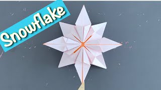 ORIGAMI SNOWFLAKE EASY TUTORIAL [upl. by Hurlbut]