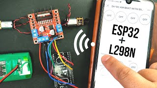 How to control 2 DC motors with ESP32 and L298N with mobile phone and Blynk app [upl. by Grote]