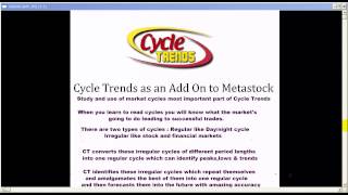 CycleTrends Plus AddOn for Metastock  Introduction  Dr Issy Bacher [upl. by Eitsyrhc538]