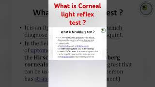 hirschberg corneal reflex test  corneal light reflex test  interpretation of hirschberg test [upl. by Ottillia]