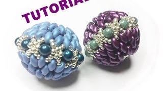 Tutorial con superduo come rivestire una sfera con perline Sfera Tiki [upl. by Sidwel449]