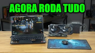 INSTALEI UMA PLACA DE VÍDEO NO NOTEBOOK POSITIVO VISION R15 EGPU 2024 [upl. by Howie]