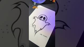 👻🎃 Easy draw Ghost on Halloween shorts [upl. by Remark]