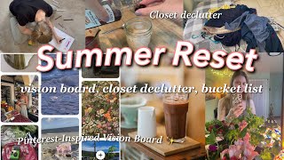 SUMMER RESET 🌱🌸  Pinterest vision board bucket list extreme closet cleanout [upl. by Wj487]