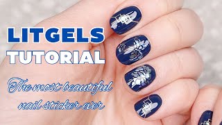 Lit Gels Keepsake SemiCured Nail Strips Tutorial  the MOST BEAUTIFUL NAIL STICKER  KBEAUTYHOBBIT [upl. by Rosenquist]