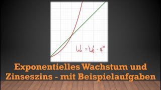 Exponentielles Wachstum und Zinseszins  Mit Beispielaufgaben  Mathe einfach erklärt [upl. by Daryn]