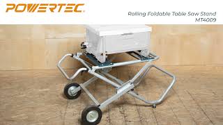 POWERTEC Rolling Foldable Table Saw Stand MT4009 [upl. by Wan]