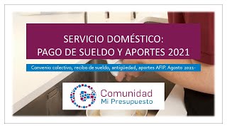 Servicio domesticosueldos y aportes 2021 [upl. by Leahcimrej]