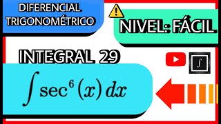 🚀 INTEGRACIÓN POR DIFERENCIAL TRIGONOMÉTRICO DE UNA INTEGRAL INDEFINIDA NIVEL FÁCIL  PROBLEMA 29💯 [upl. by Aeli]