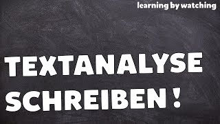 Textanalyse in Deutsch schreiben [upl. by Kamin]