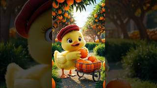 The duckling picked oranges to sell in the market but the oranges fell🐥🍊 cuteduck orange [upl. by Zaneta]