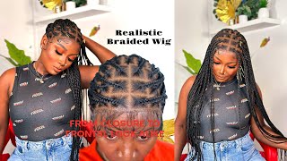 HOW TO INSTALL A FULL LACE BRAIDED WIG IN IN FEW MINUTES  Omoni Got Curls FT FANCIVIVI [upl. by Atikat325]