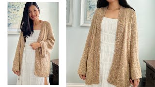 Knitted Cardigan  How to Knit a Simple Cardigan  Free Knitting Pattern [upl. by Aninnaig806]