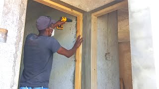 How to Install Door Frame Making and Installing Door Jamb on the Dream House [upl. by Dorry]