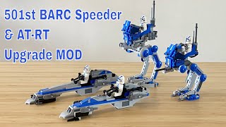 LEGO Star Wars 75280 501st Legion BARC Speeder and ATRT Upgrade Alternate Build MOD  Tutorial [upl. by Bastian]