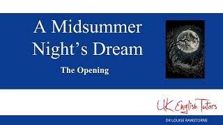 A Midsummer Nights Dream  The Opening Lines [upl. by Gayleen]