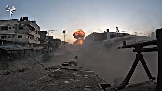 Israeli Merkava tank in action in the Gaza Strip  POV Footage [upl. by Tolmann]