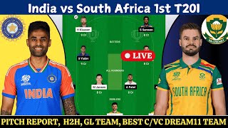 IND vs SA 1st t20 Dream11 Predition Live  SA vs IND Dream11 Team [upl. by Nalyk]