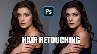 Remove And Retouch Flyaways Hair in Photoshop  free brush [upl. by Etselec]