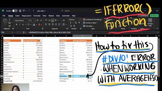 BONUS Using AVERAGEIFSFix DIV0 Error w IFERROR  Management Information Systems 33136370 [upl. by Irby997]