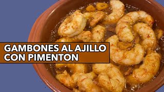 RECETA GAMBONES AL AJILLO CON PIMENTÓN [upl. by Terrag]