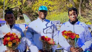 TCS NEW YORK CITY MARATHON PROFESSIONAL 1ST PLACE FINISHER INTERVIEW sports running marathon run [upl. by Kavita]