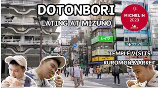 Trying out Okonomiyaki in Michelin Star Mizuno Dotonbori Japan  Japan Vlog [upl. by Leasa]