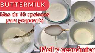 Como Hacer Buttermilk o Suero de leche Casero MAS DE 10 OPCIONES CON SOLO 2 INGREDIENTES FÁCIL [upl. by Auohp]