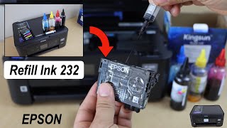 Epson 232 Ink Refill BK Y M C Ink Cartridges amp Installation  Epson XP Printer [upl. by Aleit]