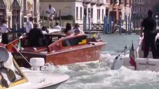 George Clooney and Amal Alamuddin Leave The Aman Hotel Following Their Venice Wedding [upl. by Jentoft732]