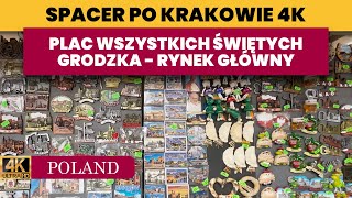 Spacer po Krakowie  Plac Wszystkich Świętych  ul Grodzka  Sklepy na Grodzkiej  Rynek Główny KRK [upl. by Zaneta]